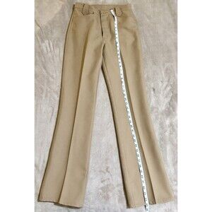 Vintage Wrangler Mens Tan Polyester Boot Cut Flare Pants Trousers 31/34